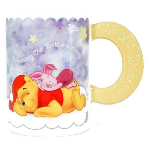 Disney Winnie the Pooh Tigger Piglet 5" Coffee Mug Sweet Dreams Sleeping Cloud - Picture 1 of 6